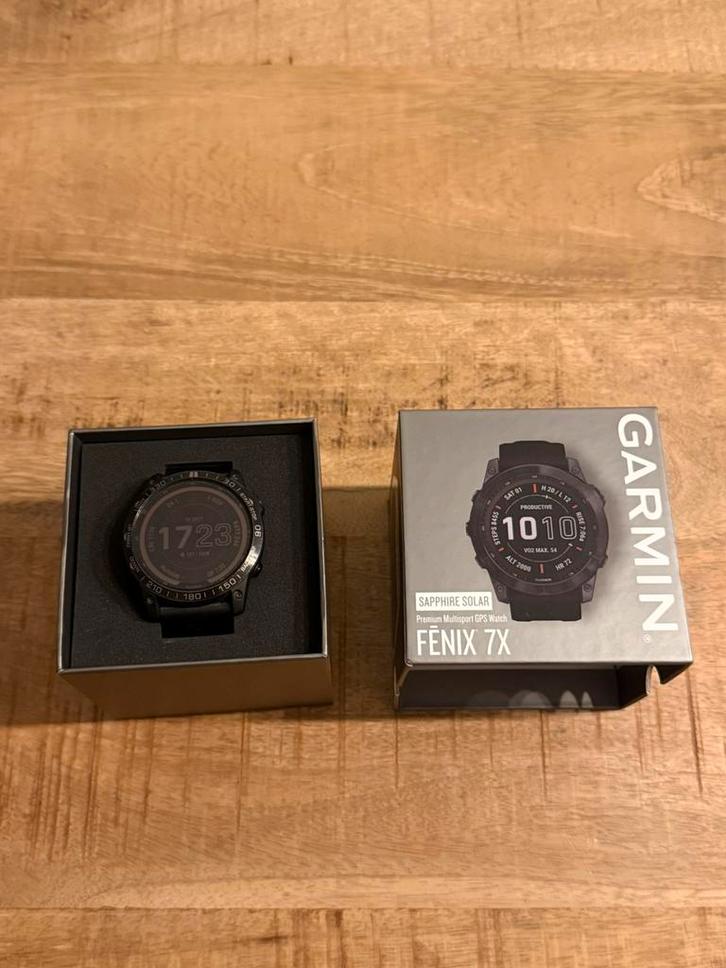 Garmin Fenix 7X | 51MM | Sapphire Solar, Sieraden, Tassen en Uiterlijk, Smartwatches, Zo goed als nieuw, Android, Zwart, Afstand