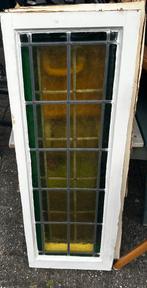 2 stuks Glas in lood 91 x 33 cm buitenmaat, Ophalen, Gevelraam of Ruit, Gebruikt, Minder dan 80 cm