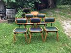 Vintage retro eetkamerstoelen essenhout opknappers 6 stuks, Huis en Inrichting, Stoelen, Ophalen, Scandinavisch design, Gebruikt