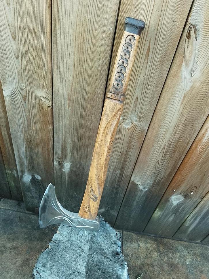 Stevige vikingbijl gemaakt van 1000 grams gebr. Pandel bijl, Tuin en Terras, Hand-tuingereedschap, Ophalen of Verzenden