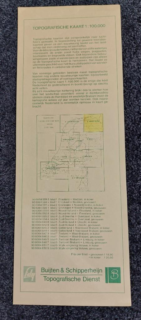Topografische kaarten Nederland 1:100.000, Boeken, Atlassen en Landkaarten, Zo goed als nieuw, Landkaart, Nederland, Ophalen