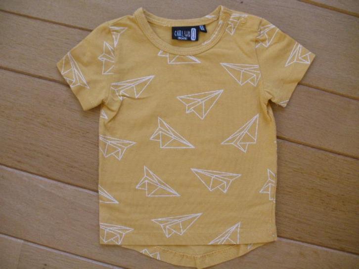 CARLIJN Organic t- shirt geel maat 62 / 68, Kinderen en Baby's, Babykleding | Maat 62, Zo goed als nieuw, Jongetje of Meisje, Shirtje of Longsleeve