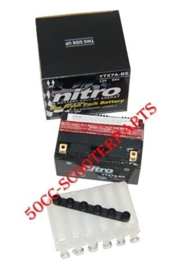 Accu Nitro Ytx7A-Bs Met Zuur 37Yb7 Gtx7A-Bs 87060, Motoren, Tuning en Styling, Ophalen of Verzenden