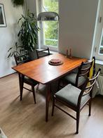 Vintage teak Van Teeffelen Eettafel set (hele goede staat), Huis en Inrichting, Tafels | Eettafels, Ophalen, 100 tot 150 cm, Teakhout