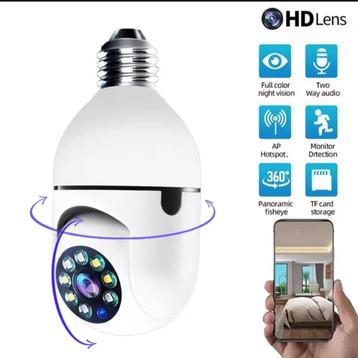 Slimme wifi beveiligings camera, 1080p, draaibaar, E27 beschikbaar voor biedingen