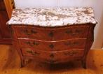 Louis XV stijl antieke kommode met marmeren plaat, Ophalen of Verzenden