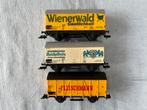 3x Fleischmann DB goederenwagons, Gebruikt, Gelijkstroom, Fleischmann, Wagon