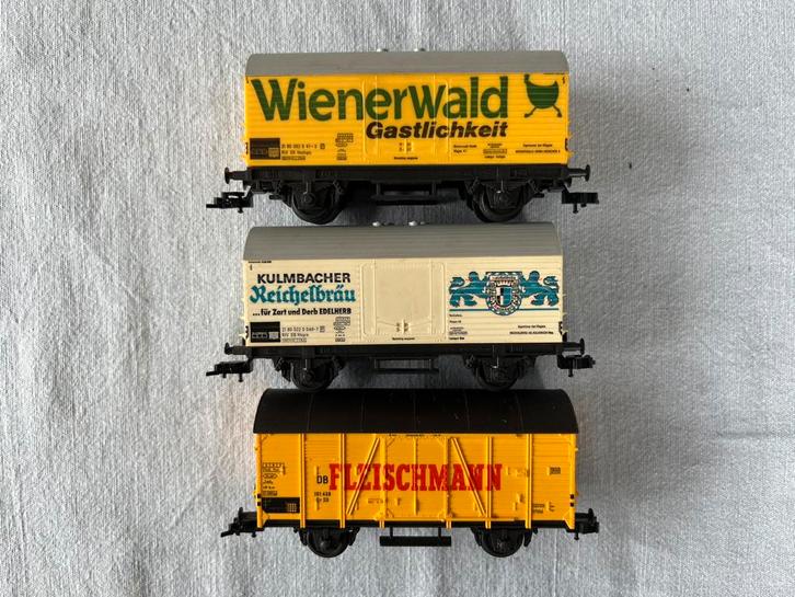 3x Fleischmann DB goederenwagons, Hobby en Vrije tijd, Modeltreinen | H0, Gebruikt, Wagon, Gelijkstroom, Fleischmann, Ophalen of Verzenden