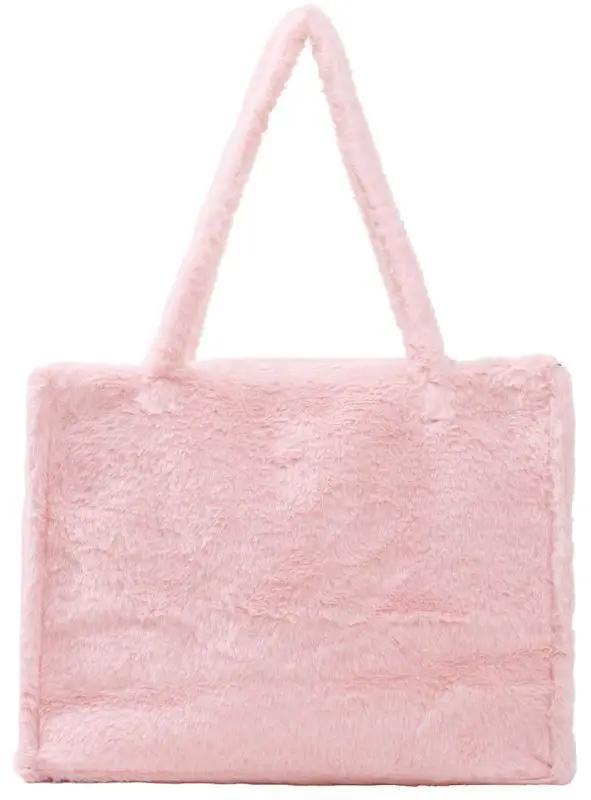 Roze Fluffy Shopper - Zachte Handtas, Sieraden, Tassen en Uiterlijk, Tassen | Damestassen, Zo goed als nieuw, Shopper, Roze, Ophalen of Verzenden