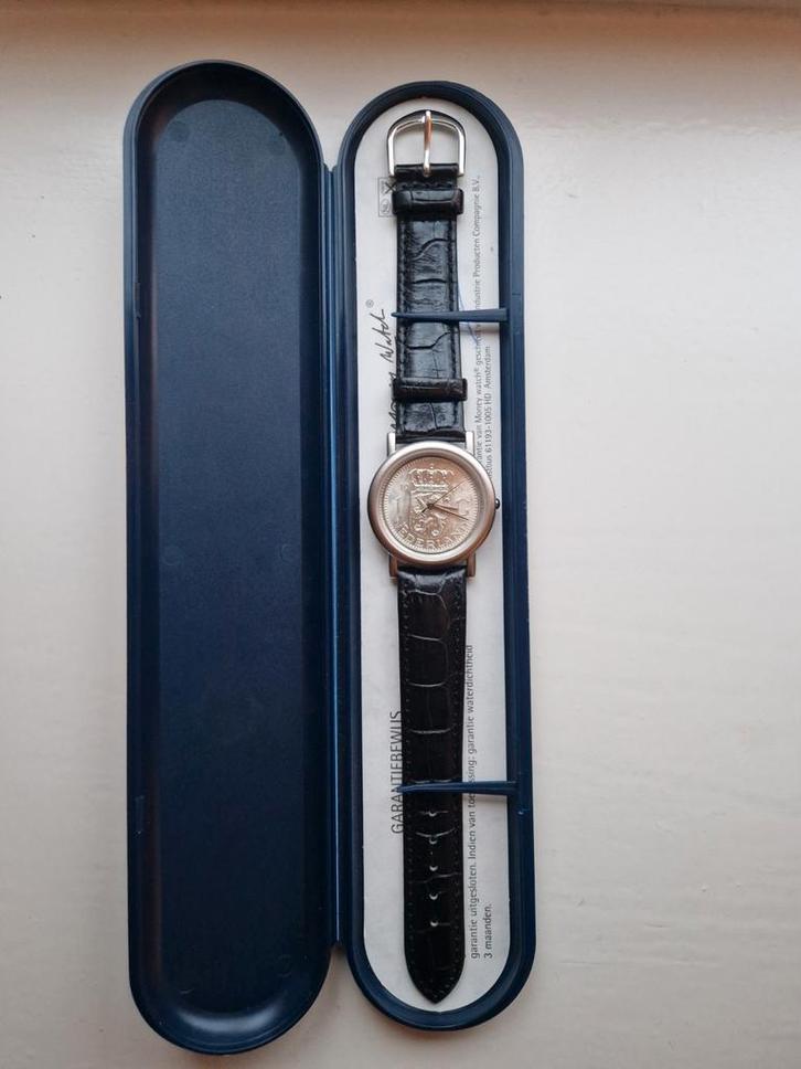 Money Watch 1 Gulden 1965 Zilver, Sieraden, Tassen en Uiterlijk, Horloges | Heren, Gebruikt, Polshorloge, Overige merken, Zilver