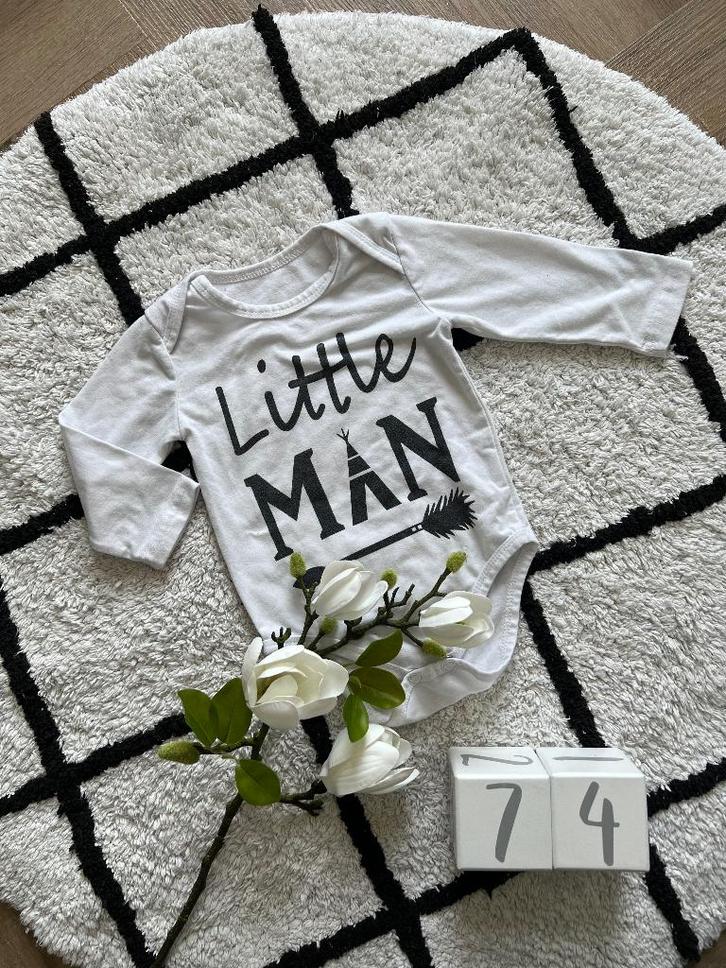 Heel goed wit Little Man romper baby 68 74 #mrb86size68 set, Kinderen en Baby's, Babykleding | Maat 68, Zo goed als nieuw, Jongetje