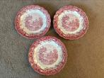 3 Ontbijtborden 21 cm Ridgway Old England roze wit, Ophalen of Verzenden