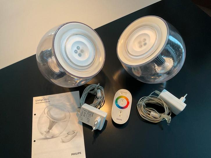 Set van 2 Philips LivingColors Lampen, Huis en Inrichting, Lampen | Spots, Zo goed als nieuw, Plafondspot of Wandspot, Kunststof
