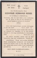 pastoor Gerardus H. Rengs 1844 Velzen + 1906 Middelburg, Verzenden