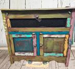 Oud kastje vintage India Bali boothout stijl boho tv-kast, Huis en Inrichting, Ophalen, Zo goed als nieuw, 25 tot 50 cm, 50 tot 100 cm