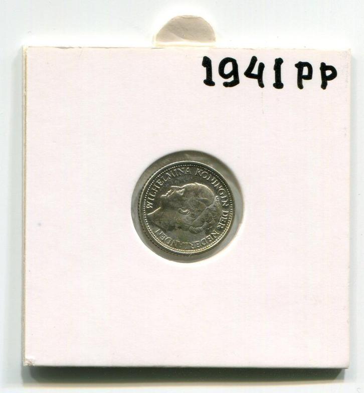 10 cent 1941 Pp  Koningin Wilhelmina, Postzegels en Munten, Munten | Nederland, Losse munt, 10 cent, Koningin Wilhelmina, Zilver