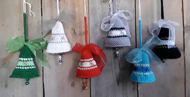 Handmade gehaakte klokken (groen, grijs, blauw, zwart), Diversen, Kerst, Nieuw, Ophalen of Verzenden