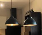 2 Stijlvolle Hanglampen - Zwart, Huis en Inrichting, Lampen | Hanglampen, Ophalen, Zo goed als nieuw, Metaal, Minder dan 50 cm