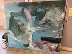Acryl op doek (schilderij) +- 200 bij 200 cm., Antiek en Kunst, Kunst | Schilderijen | Abstract, Ophalen