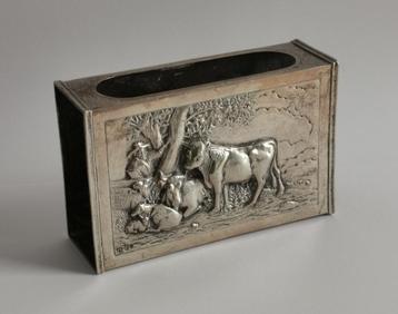 Antiek verzilverde lucifersdooshouder - zie fotos beschikbaar voor biedingen