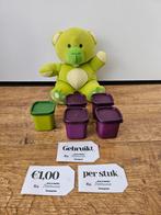 Tupperware vierkante mini potjes paars groen, Ophalen of Verzenden, Gebruikt, Paars, Bak of Kom