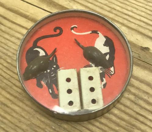 Vintage kat-muizenspelletje, Antiek en Kunst, Curiosa en Brocante, Ophalen of Verzenden