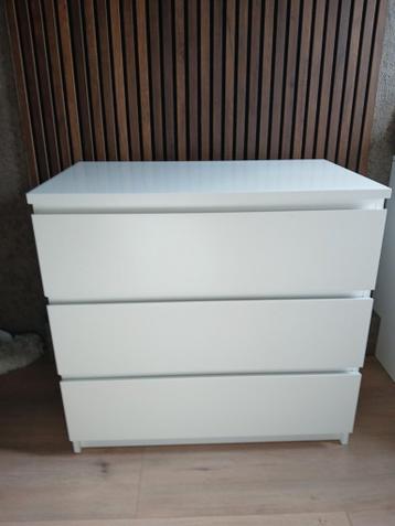 Mooie malm ikea 3 ladenkast wit - afbeelding 1