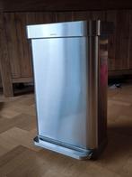 Simplehuman 45L RVS Pedaalemmer prullenbak, Gebruikt, Met pedaal, 40 liter of meer, Ophalen of Verzenden