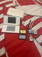 Nintendo DS Lite Wit + Games & Hoes, Wit, Ophalen of Verzenden, DS Lite, Gebruikt