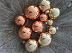 11 gouden / rosegouden kerstballen, Diversen, Kerst, Ophalen, Zo goed als nieuw