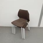 Set van 4 kunststof kantinestoel kantine stoelen bruin, Huis en Inrichting, Ophalen, Kunststof, Gebruikt, Bruin