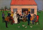 Ber Mengels, schilderij 1968, gesigneerd, trouwfeest, Antiek en Kunst, Kunst | Schilderijen | Klassiek, Ophalen of Verzenden