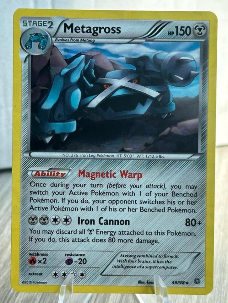 Metagross 49/98 holo cracked ice deck exclusive, Hobby en Vrije tijd, Verzamelkaartspellen | Pokémon, Nieuw, Losse kaart, Ophalen of Verzenden