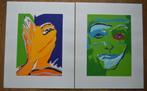 Sylvia Kristel. 2 zeefdrukken., Antiek en Kunst, Kunst | Litho's en Zeefdrukken, Ophalen of Verzenden