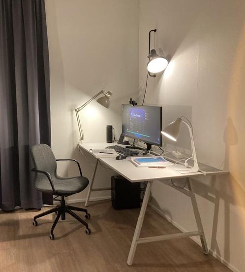 Gamebureau, grijs, 160x80 cm, Huis en Inrichting, Bureaus, Zo goed als nieuw, Bureau, In hoogte verstelbaar, Ophalen