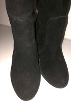 Stradivarius zwart suede leren sleehak laarzen maat 37, Hoge laarzen, Zwart, Ophalen of Verzenden, Zo goed als nieuw