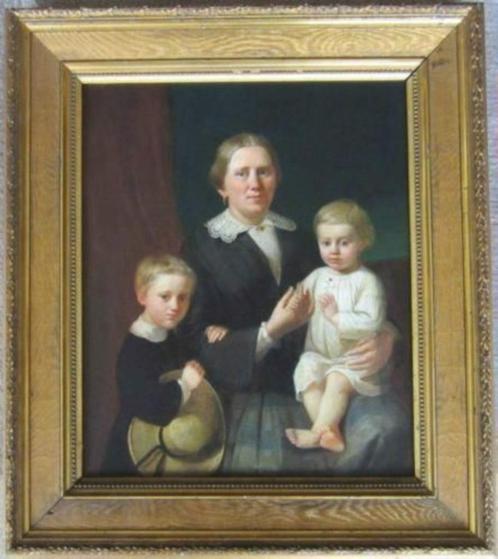 c==  a 1840 == familieportret == moeder met kinderen ==, Antiek en Kunst, Kunst | Schilderijen | Klassiek, Ophalen of Verzenden