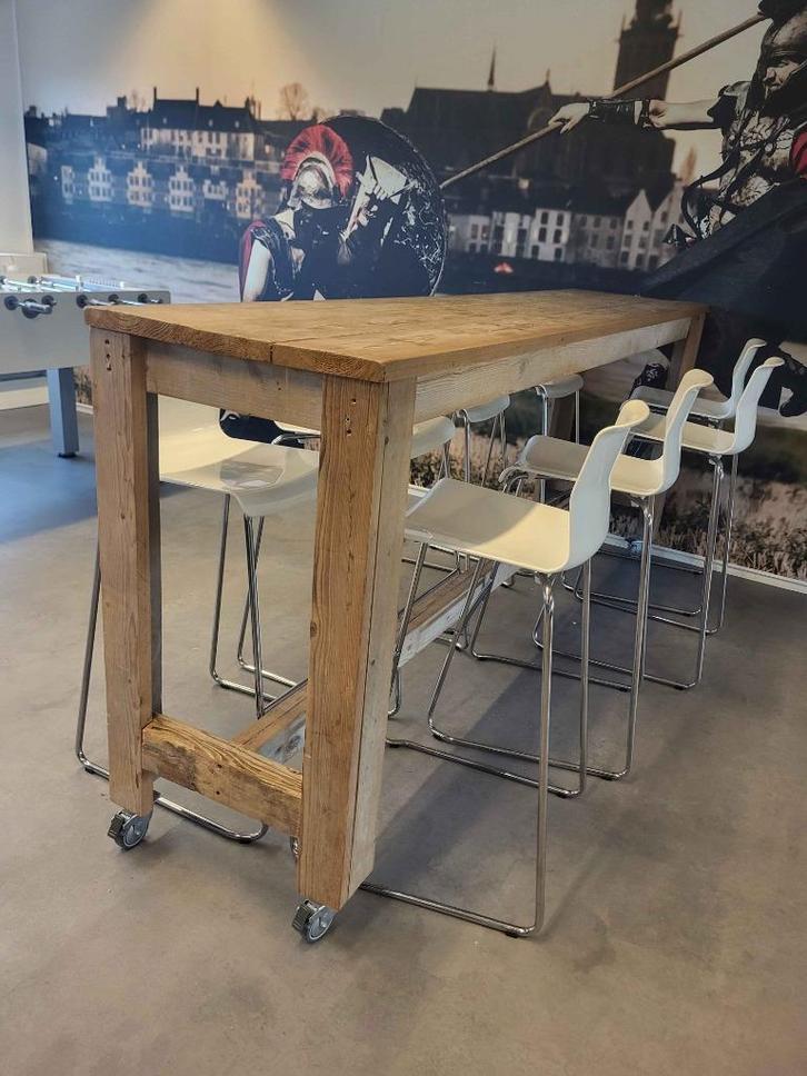 Eetafel met 8 barkrukken, Huis en Inrichting, Tafels | Eettafels, Gebruikt, 50 tot 100 cm, 200 cm of meer, Vijf personen of meer