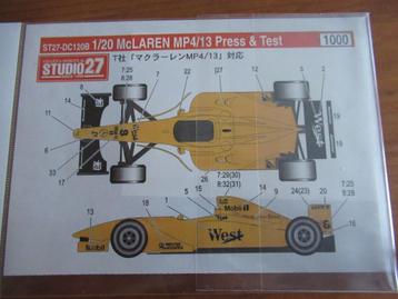 "West" McLaren MP4/13 Press & Test (Studio27 1/20) beschikbaar voor biedingen