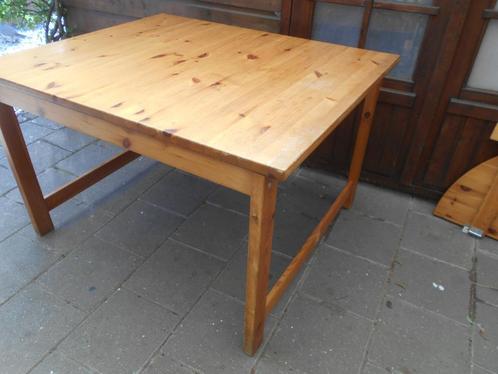 stevige grenen tafel 212 tot 171 BR.100  een inklapbaar blad, Huis en Inrichting, Tafels | Eettafels, Gebruikt, 50 tot 100 cm