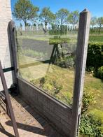 Hardglazen windschermen 2 stuks, Tuin en Terras, Schuttingen, Ophalen of Verzenden, Gebruikt, Glas, Minder dan 3 meter