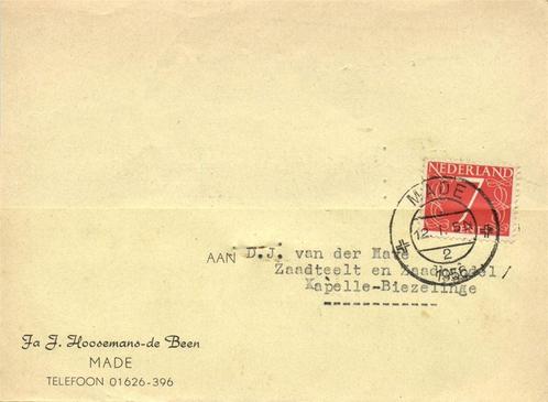 Fa J. Hoosemans-de Been, Made - 01.1955 - briefkaart - 1955, Postzegels en Munten, Brieven en Enveloppen | Nederland, Briefkaart
