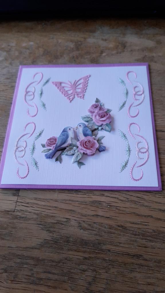 Borduur-Vogels(1120), Hobby en Vrije tijd, Kaarten | Zelfgemaakt, Nieuw, Overige thema's, Ophalen of Verzenden