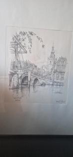 Anton Pieck - Tekening Overschie, Antiek en Kunst, Ophalen