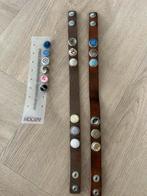 2x Noosa Amsterdam Armband + 18 Chunks, Gebruikt, Bruin, Leer, Ophalen of Verzenden