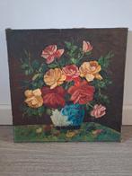 Bloemen in vaas - Olieverfschilderij, Antiek en Kunst, Kunst | Schilderijen | Klassiek, Ophalen of Verzenden