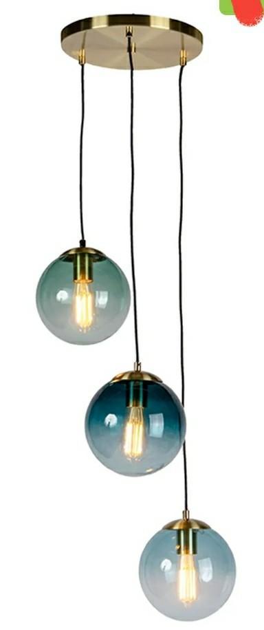 Qazqa glazen bollen Art Deco Hanglamp Pallon -  Glas, Huis en Inrichting, Lampen | Hanglampen, Nieuw, 75 cm of meer, Glas, Metaal