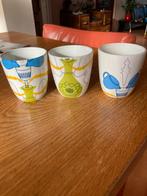 Fair trade  3 matching mokken, Ophalen of Verzenden, Zo goed als nieuw, Overige stijlen, Kop(pen) en/of Schotel(s)