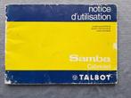 Instructieboekje TALBOT SAMBA CABRIOLET - 1983, Ophalen of Verzenden, Gelezen, Overige merken