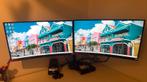 2x iiyama G2466HSU curved monitor incl dubbele bureausteun, Ophalen, Curved, Full HD, Zo goed als nieuw